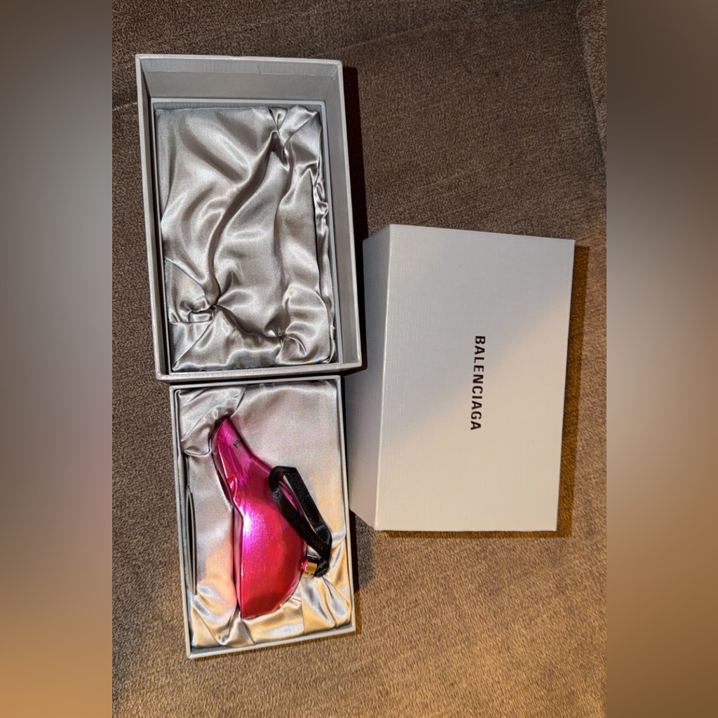Balenciaga Womens Metallic Pink Cap Ornament Charm Brand New 590 Retail
